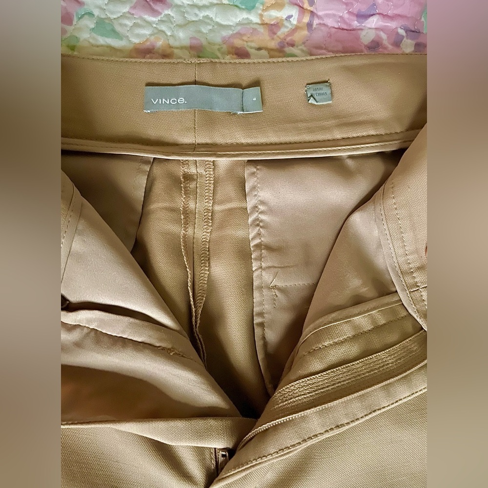 Vince Wool|Italy stretch Tan Wide-Leg cropped high waisted Pants size 8 - Picture 5 of 11